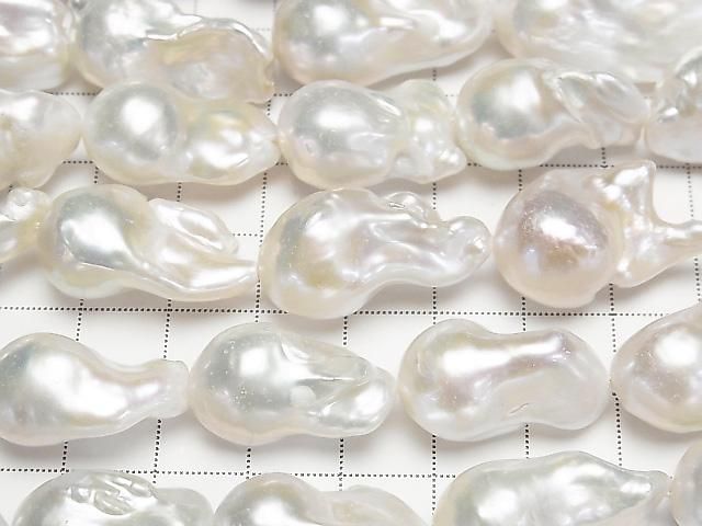 [Video] Fresh Water Pearl AA++ Baroque 19-28mm White 1strand beads (approx. 15 inches/37 cm)