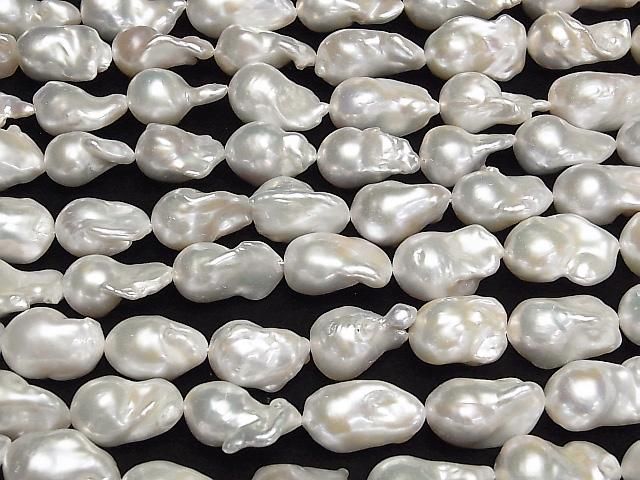 [Video] Fresh Water Pearl AA++ Baroque 19-28mm White 1strand beads (approx. 15 inches/37 cm)