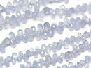 [Video]High Quality Ceylon Sapphire AAA- Drop Faceted Briolette half or 1strand beads (aprx.7inch/18cm)