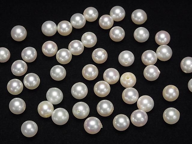 [Video] Japanese Akoya Pearl AAA- Round 6-6.5mm White [Half Drilled Hole] 3pcs
