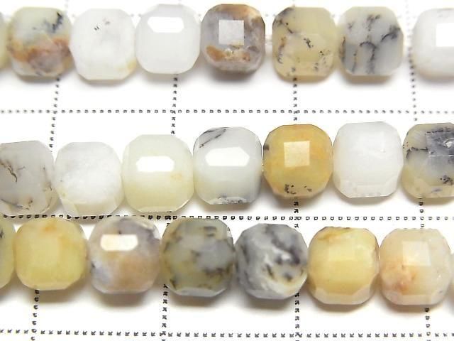 [Video]High Quality! Dendrite Opal Cube Shape 6x6x6mm 1strand beads (aprx.15inch/36cm)