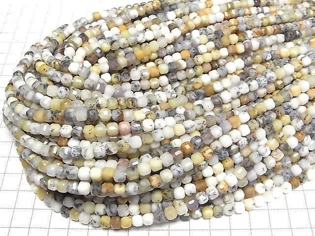 [Video]High Quality! Dendrite Opal Cube Shape 6x6x6mm 1strand beads (aprx.15inch/36cm)