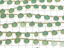 [Video] Apple Green Chalcedony Bezel Setting Chestnut half or 1strand beads (aprx.7inch/17cm)