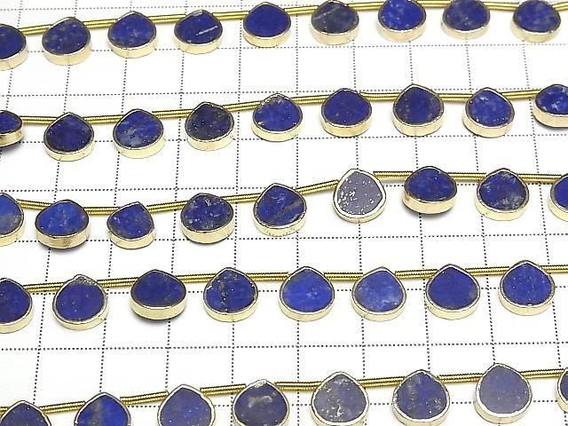 [Video] Lapislazuli Bezel Setting Chestnut half or 1strand beads (aprx.7inch/17cm)