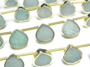 [Video]Amazonite Bezel Setting Chestnut half or 1strand beads (aprx.7inch/17cm)