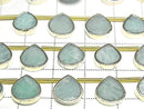 [Video]Amazonite Bezel Setting Chestnut half or 1strand beads (aprx.7inch/17cm)