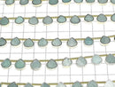 [Video]Amazonite Bezel Setting Chestnut half or 1strand beads (aprx.7inch/17cm)