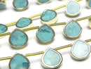 [Video] Compressed Turquoise Bezel Setting Chestnut half or 1strand beads (aprx.7inch/17cm)