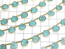 [Video] Compressed Turquoise Bezel Setting Chestnut half or 1strand beads (aprx.7inch/17cm)