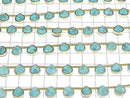 [Video] Compressed Turquoise Bezel Setting Chestnut half or 1strand beads (aprx.7inch/17cm)