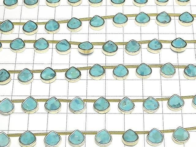 [Video] Compressed Turquoise Bezel Setting Chestnut half or 1strand beads (aprx.7inch/17cm)