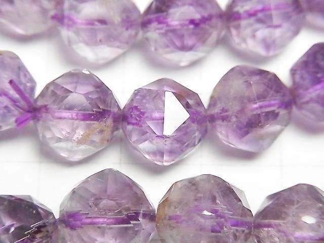 [Video]High Quality! Amethyst x Smoky AA++ Star Faceted Round 11mm Bracelet