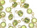 [Video]High Quality Peridot AAA Bezel Setting Round Faceted 6x6mm 18KGP 3pcs