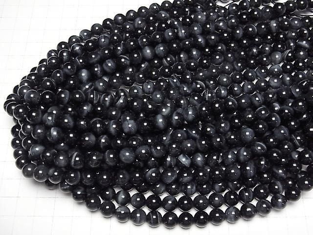 [Video] Blue color Tiger's Eye AA++ Round 8mm half or 1strand beads (aprx.15inch/36cm)
