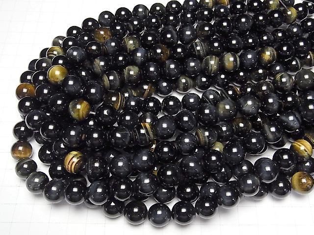 [Video] Mix Tiger's Eye AA++ Round 12mm 1strand beads (aprx.15inch/36cm)