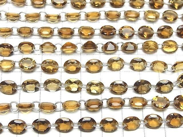 [Video]High Quality Beer Crystal Quartz AAA Oval Faceted 9x7mm [Double Hole] [Dark color] 1strand (16pcs)
