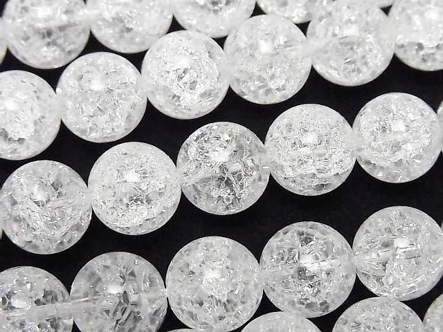 [Video]Cracked Crystal (Smelted Quartz) Round 10mm 1strand beads (aprx.15inch/36cm)