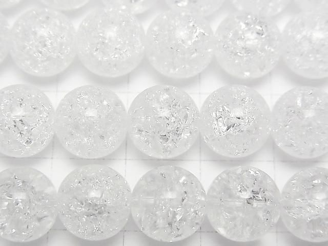 [Video]Cracked Crystal (Smelted Quartz) Round 10mm 1strand beads (aprx.15inch/36cm)