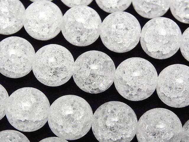 [Video]Cracked Crystal (Smelted Quartz) Round 12mm 1strand beads (aprx.15inch/36cm)
