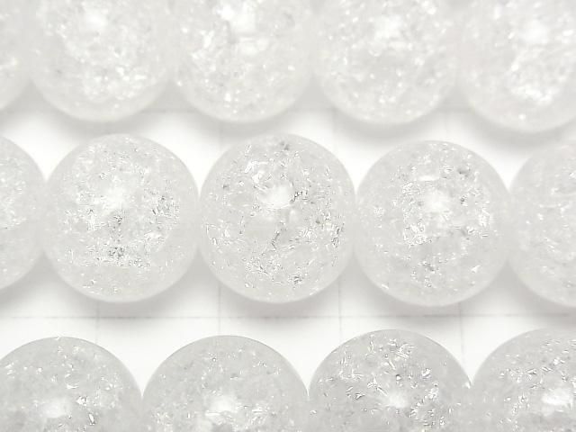 [Video]Cracked Crystal (Smelted Quartz) Round 14mm 1strand beads (aprx.14inch/35cm)