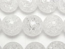 [Video]Cracked Crystal (Smelted Quartz) Round 16mm 1strand beads (aprx.14inch/35cm)