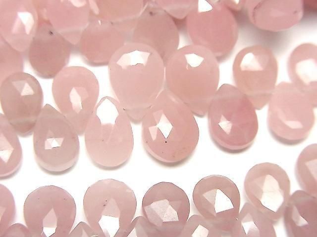 [Video]Guava Quartz AAA- Pear shape Faceted Briolette 1strand beads (aprx.3inch/8cm)