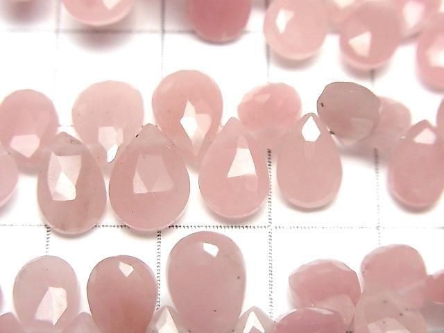 [Video]Guava Quartz AAA- Pear shape Faceted Briolette 1strand beads (aprx.3inch/8cm)