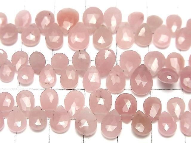 [Video]Guava Quartz AAA- Pear shape Faceted Briolette 1strand beads (aprx.3inch/8cm)