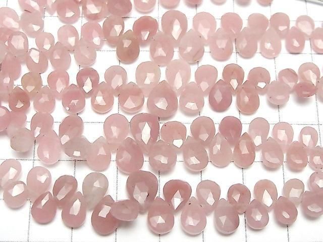 [Video]Guava Quartz AAA- Pear shape Faceted Briolette 1strand beads (aprx.3inch/8cm)