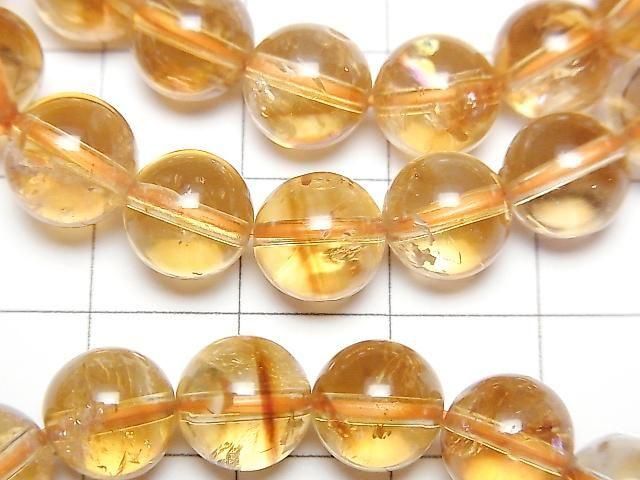 Brandy Phantom Citrin AAA- Rund 8,5mm 1Strang Perlen (Armband)