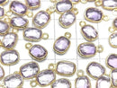[Video]High Quality Pink Amethyst AAA Bezel Setting Rectangle-Faceted Oval 9x7mm 18KGP 3pcs