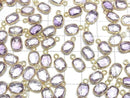 [Video]High Quality Pink Amethyst AAA Bezel Setting Rectangle-Faceted Oval 9x7mm 18KGP 3pcs