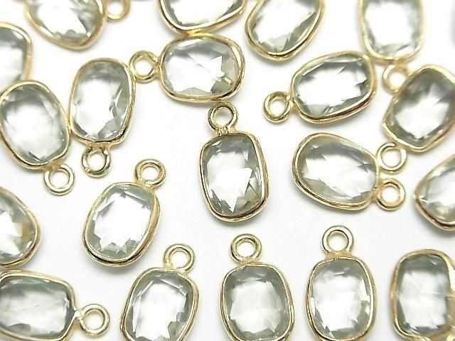 [Video]High Quality Green Amethyst AAA Bezel Setting Rectangle-Faceted Oval 9x7mm 18KGP 3pcs