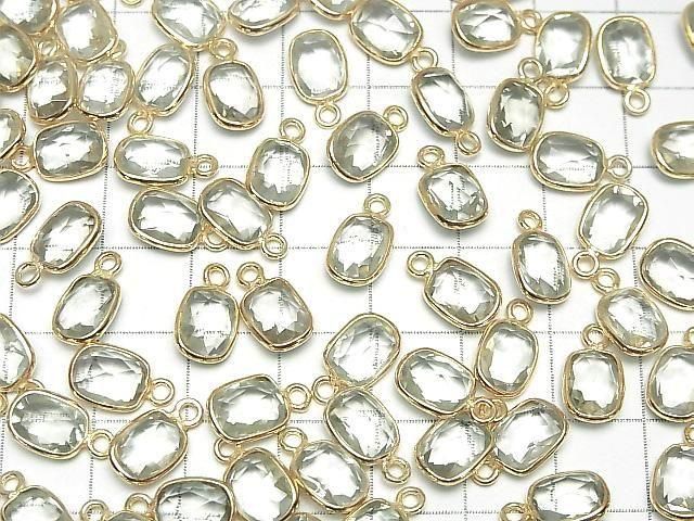 [Video]High Quality Green Amethyst AAA Bezel Setting Rectangle-Faceted Oval 9x7mm 18KGP 3pcs
