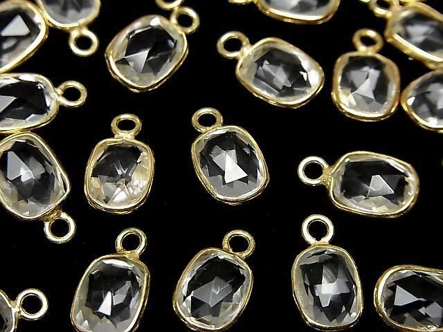 [Video]High Quality Crystal AAA Bezel Setting Rectangle-Faceted Oval 9x7mm 18KGP 3pcs