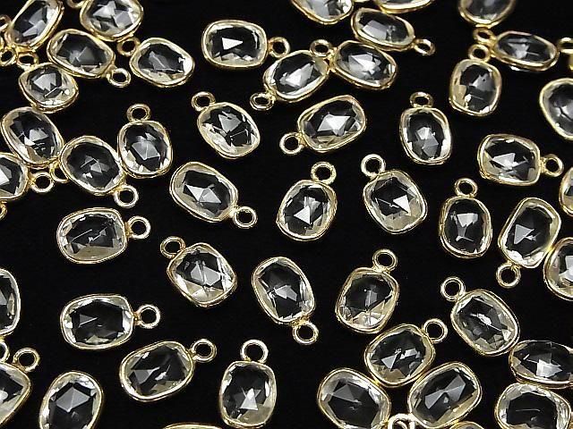 [Video]High Quality Crystal AAA Bezel Setting Rectangle-Faceted Oval 9x7mm 18KGP 3pcs