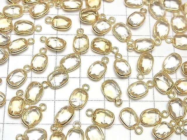 [Video]High Quality Citrine AAA Bezel Setting Rectangle-Faceted Oval 9x7mm 18KGP 3pcs