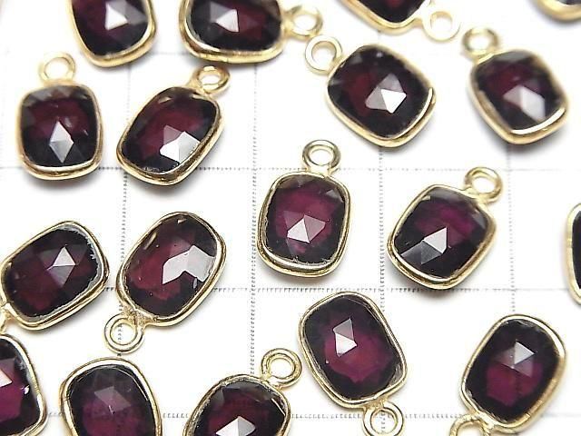 [Video]High Quality Mozambique Garnet AAA- Bezel Setting Rectangle-Faceted Oval 9x7mm 18KGP 2pcs