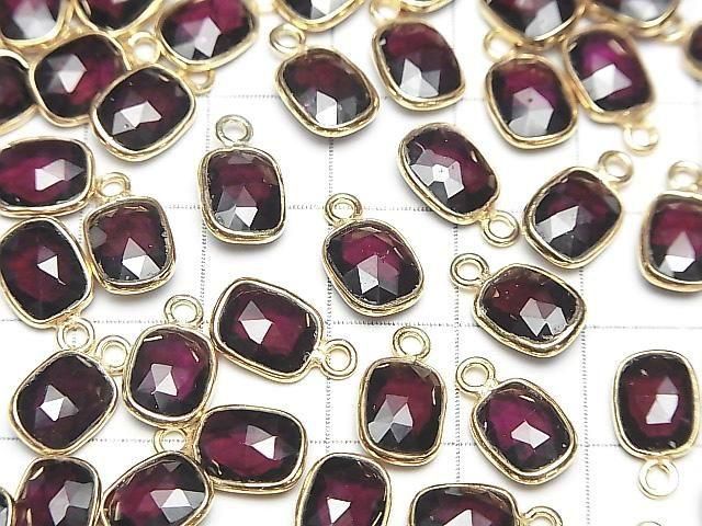 [Video]High Quality Mozambique Garnet AAA- Bezel Setting Rectangle-Faceted Oval 9x7mm 18KGP 2pcs