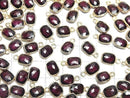 [Video]High Quality Mozambique Garnet AAA- Bezel Setting Rectangle-Faceted Oval 9x7mm 18KGP 2pcs