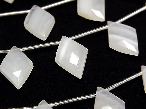 [Video] White Lace Agate Diamond Shape 1strand (6pcs)