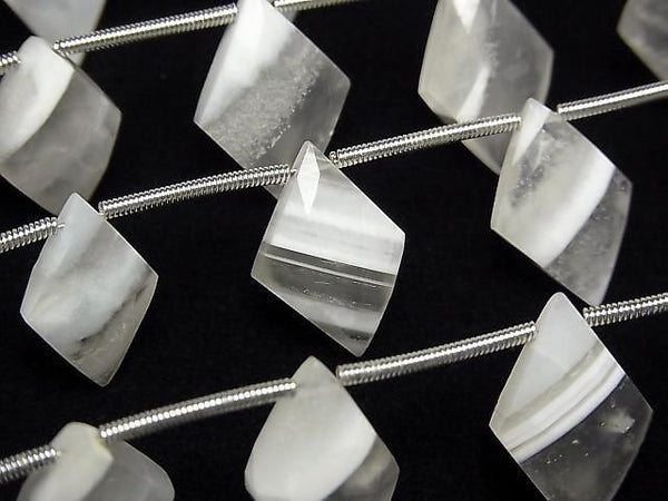 [Video] White Lace Agate Diamond Shape 1strand (6pcs)