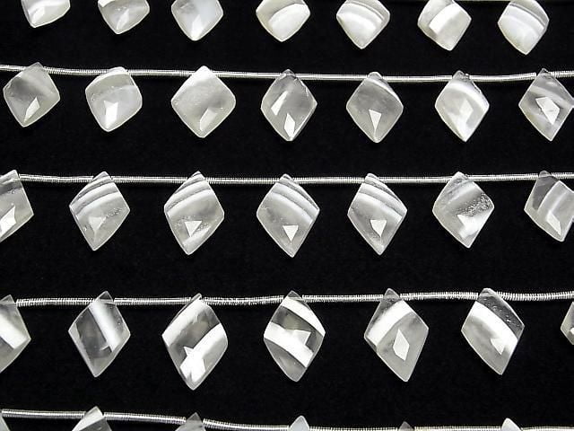 [Video] White Lace Agate Diamond Shape 1strand (6pcs)