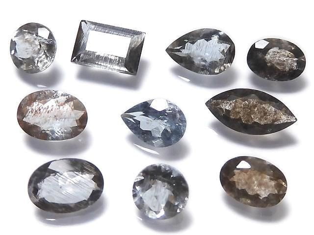 [Video][One of a kind] High Quality Moss Aquamarine AAA Faceted 10pcs Set NO.17