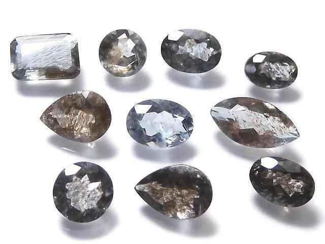 [Video][One of a kind] High Quality Moss Aquamarine AAA Faceted 10pcs Set NO.18