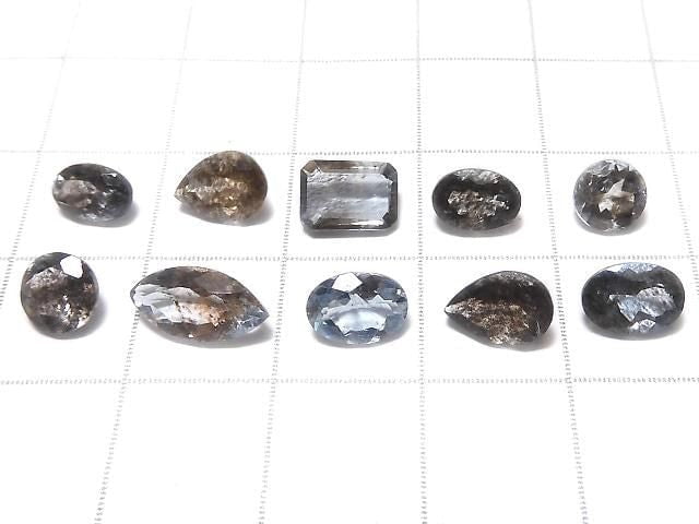 [Video][One of a kind] High Quality Moss Aquamarine AAA Faceted 10pcs Set NO.18