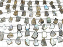 [Video]Labradorite AA++ Rough Slice Faceted 1strand (9pcs)