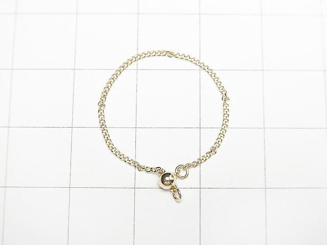[Video][K10 Yellow Gold] Flat Curb Chain 1.0mm Ring [Free Size] 1pc