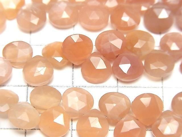 [Video]High Quality Orange Moonstone AA++ Chestnut Faceted Briolette 7x7mm Color Gradation 1strand beads (aprx.6inch/14cm)