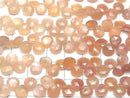 [Video]High Quality Orange Moonstone AA++ Chestnut Faceted Briolette 7x7mm Color Gradation 1strand beads (aprx.6inch/14cm)